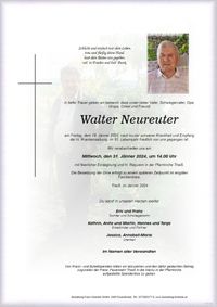 Walter Neureuter 1931 - 2024